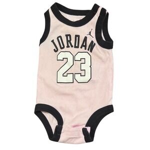Jordan 23 Baby Girl Pink Sleeveless Bodysuit Jersey 0-6M Jumpman Streetwear